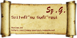 Szilvásy Györgyi névjegykártya